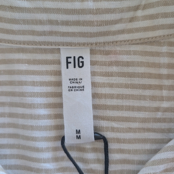 FIG Kelly Shirt Dress Linen Blend Striped Women's Medium NWT - Picture 5 of 9